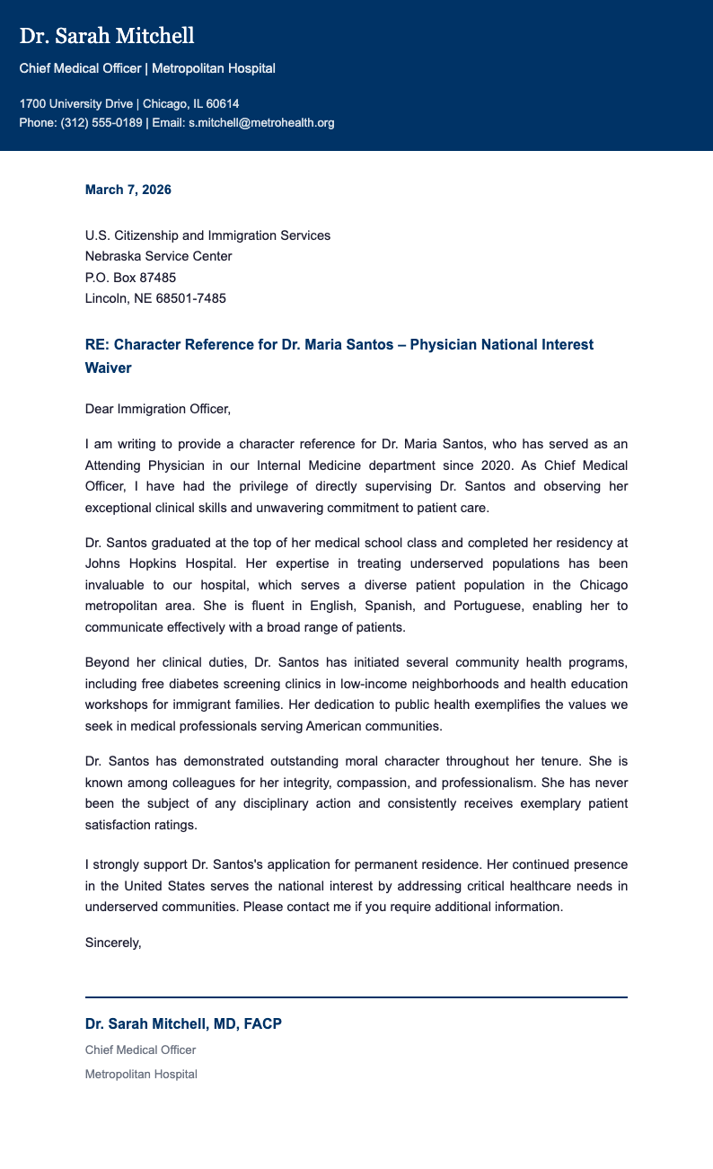 Navy blue professional immigration reference